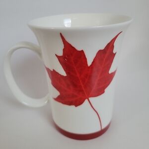 McIntosh Memories of CanadaWhite Mug Red Leaf Fine Bone China Holds 11 oz.